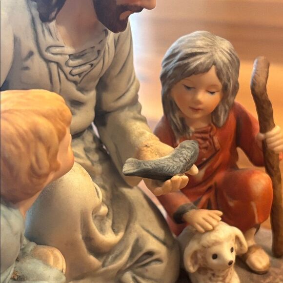 Homco Vintage 1983 The Fisherman Jesus with Children Masterpiece Porcelain - Picture 3 of 11